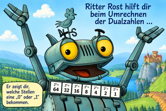 Ritter Rost – Rechenhilfe für Zweierpotenzen