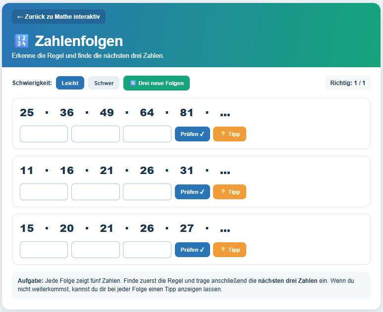Zahlenfolgen